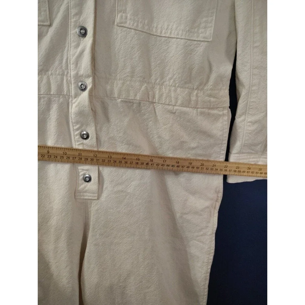 NEW NWT Everlane Jumpsuit Coverall  Cognac White Canvas Organic Cotton XL
